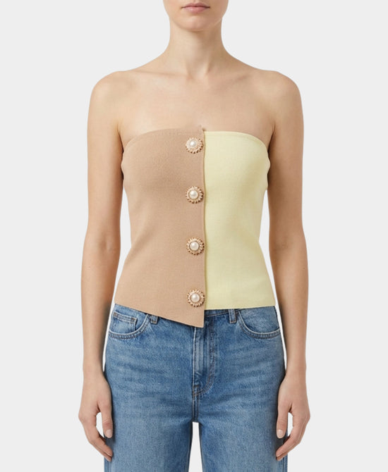 Two Tone Strapless Top view 1