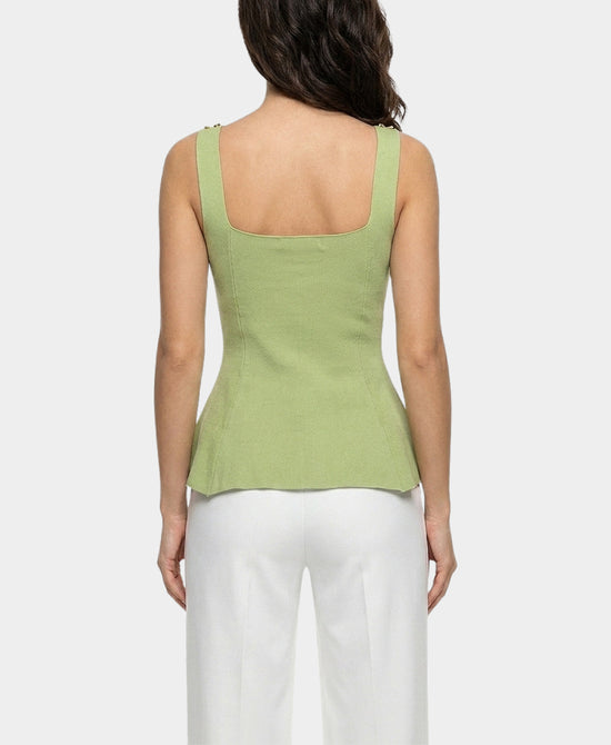 
Peplum Tank w/ Gold Starfish Detail in GREEN view 2