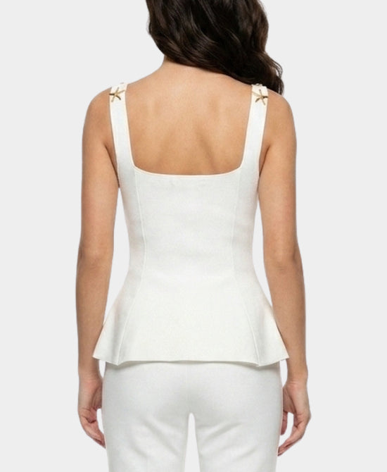 
Peplum Tank w/ Starfish Detail in WHITE view 2