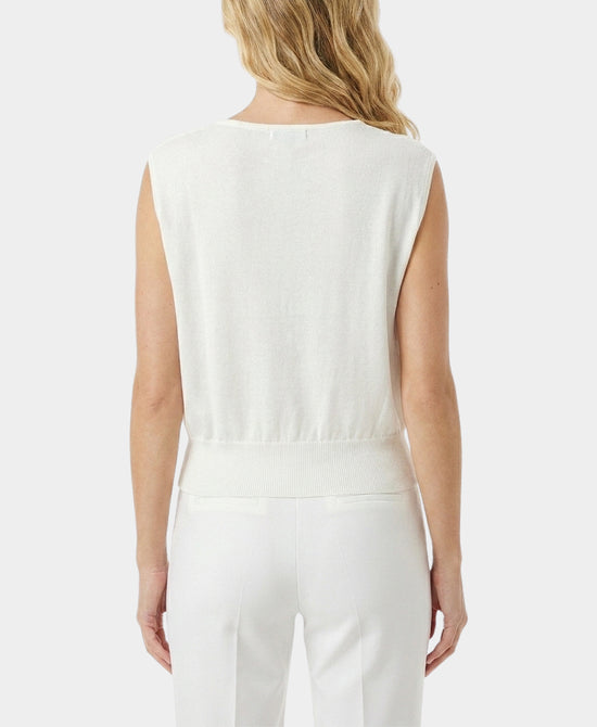 
Knit Top w/ Gold Hardware in WHITE view 2