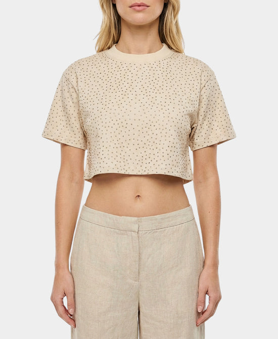 Cropped Crystal Tee view 1