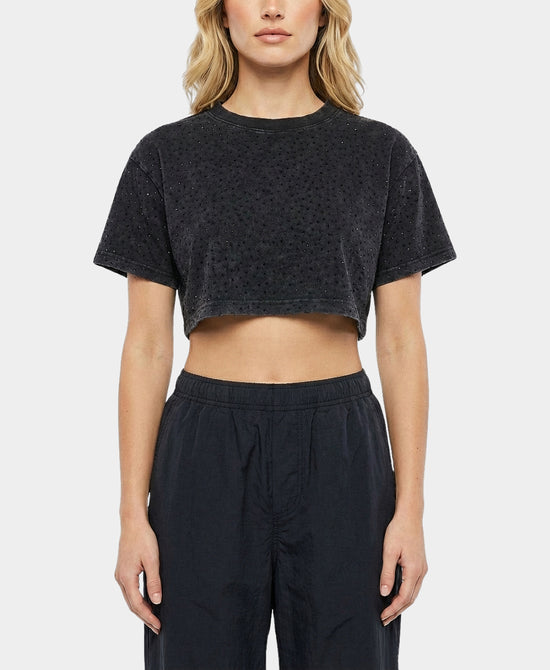 Cropped Crystal Tee view 1
