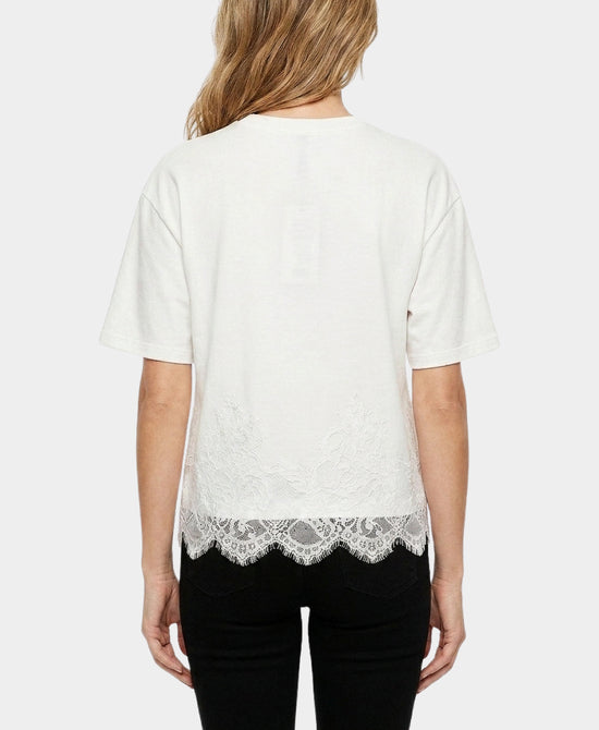 
Tee w/ Lace Trim in WHITE view 2