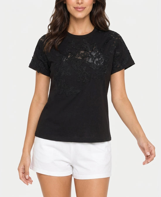 
Tee w/ Lace in BLACK view 1