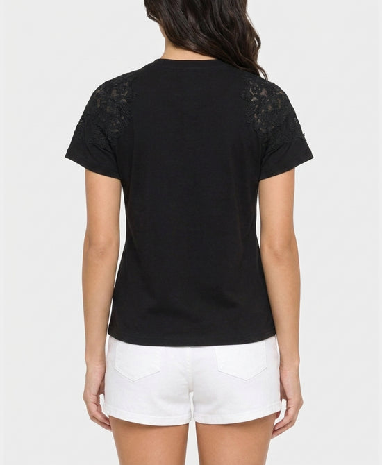 
Tee w/ Lace in BLACK view 2