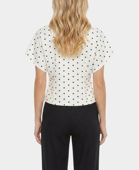 
Polka Dot Knit Top in WHITE/BLACK view 2