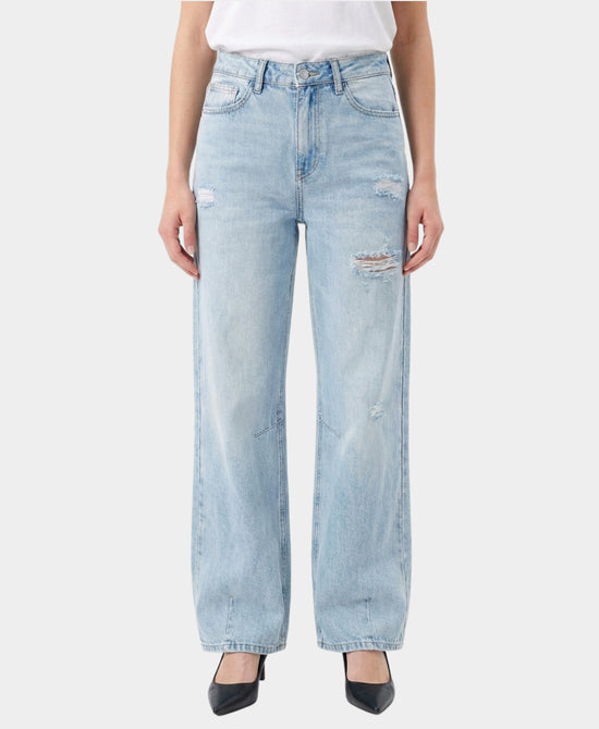 Wide Leg Distressed Jeans view 1