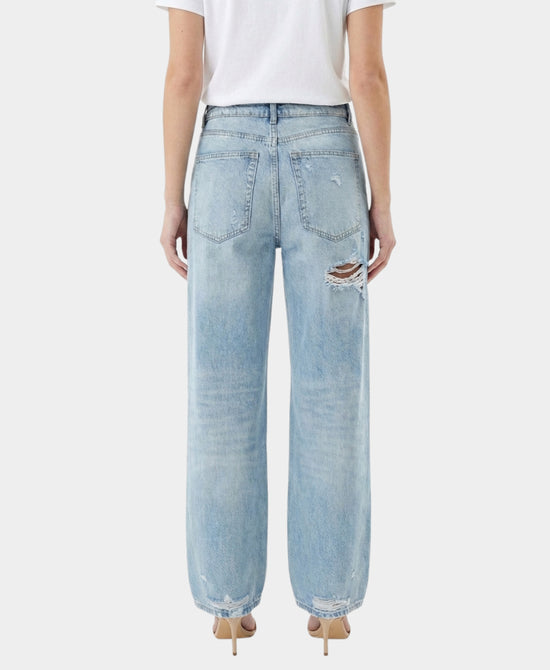 Wide Leg Distressed Jeans view 2