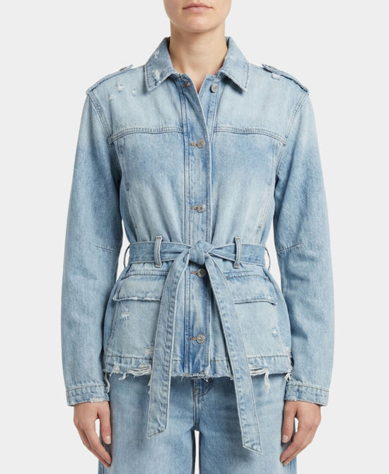 Denim Jacket w/ Front Tie view 1