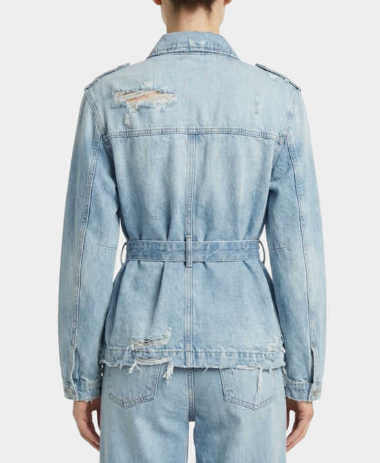Denim Jacket w/ Front Tie view 2