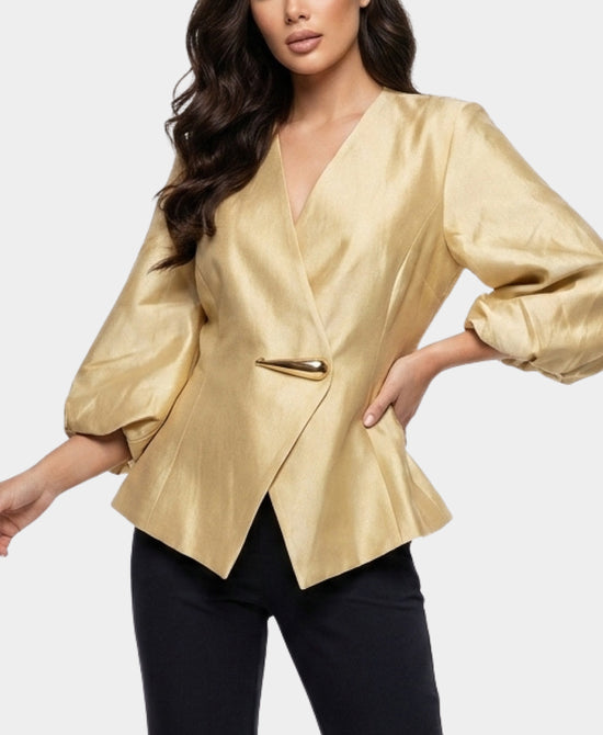 
Balloon Sleeve Blazer in GOLD view 1