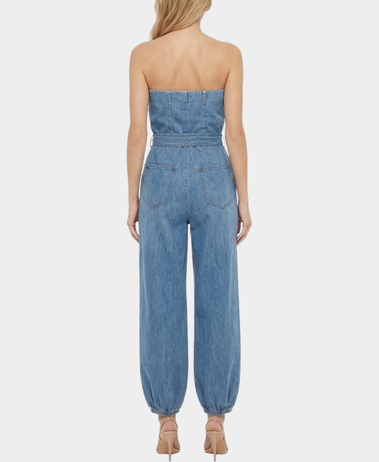 Denim Strapless Jumpsuit view 2