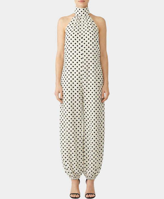 Polka Dot Halter Jumpsuit view 1