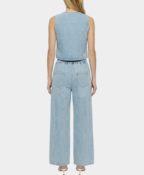 Denim Embroidered Vest Top & Pants - 2 Pc Set view 2