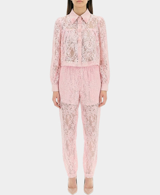 Lace Top w/ Sequins & Flowers & Pants - 2 Pc Set view 1