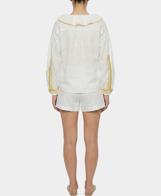 Embroidered Ruffle Top w/ Shorts - 2 Pc Set view 2