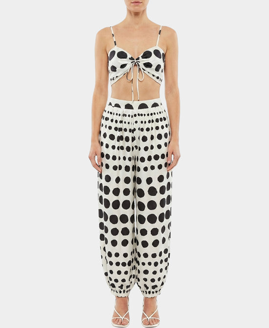 Polka Dot Crop Top & Balloon Pants - 2 Pc Set view 1