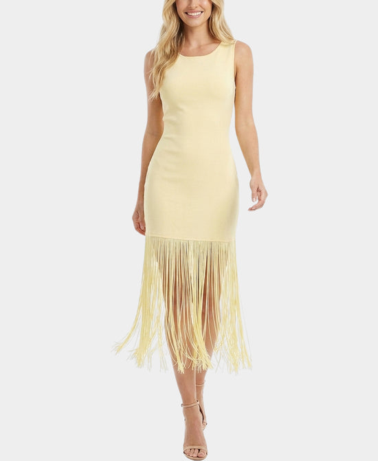 
Knit Dress w/ Fringe Bottom in YELLOW view 1