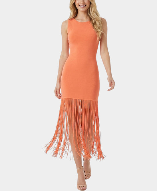 
Knit Dress w/ Fringe Bottom in PEACH view 1