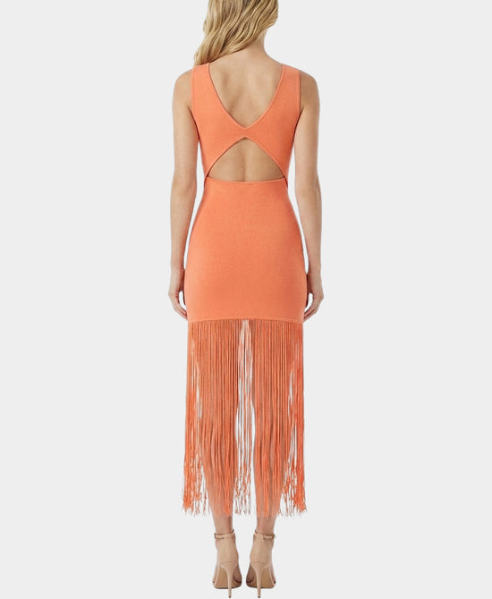 
Knit Dress w/ Fringe Bottom in PEACH view 2