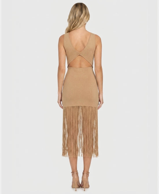 knit dress with fringe bottom & Other Stories - Knitted Fringe Midi Dress - Black - Women