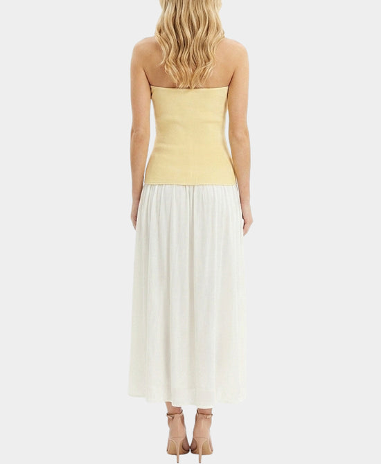 
Knit Strapless Maxi Dress in YELLOW/WHITE view 2