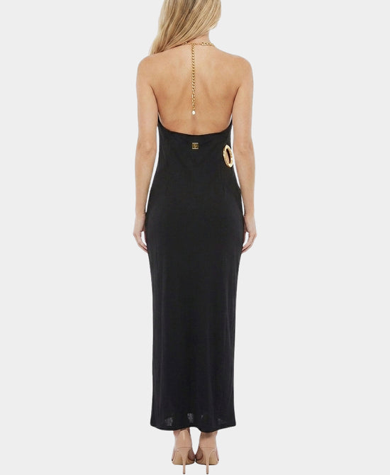 
Halter Maxi Dress w/ Cut Outs in BLACK view 2