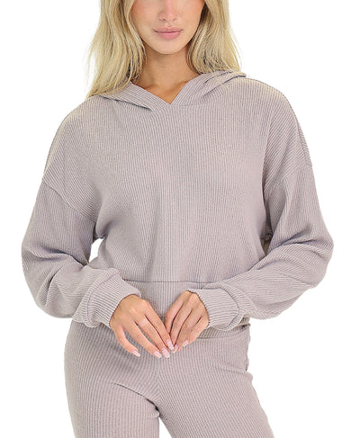 Ribbed Knit Hoodie image 1