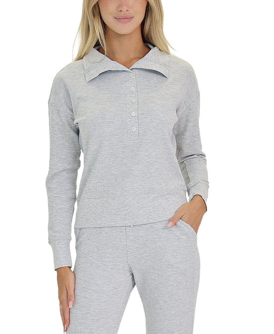 Waffle Knit Button Up Sweater view 