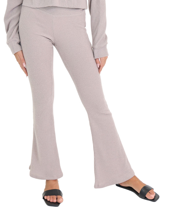 Ribbed Knit Flared Sweatpants view 