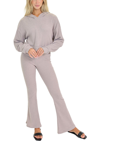 Ribbed Knit Flared Sweatpants image 2
