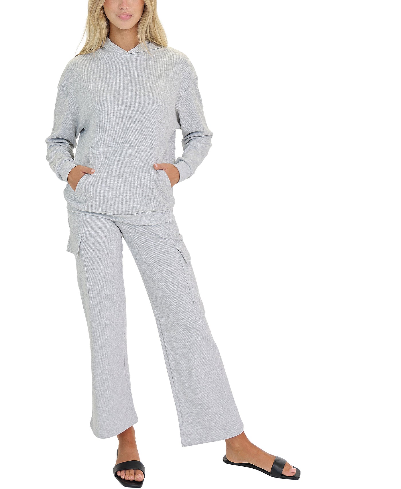 Waffle Knit Cargo Sweatpants view 2