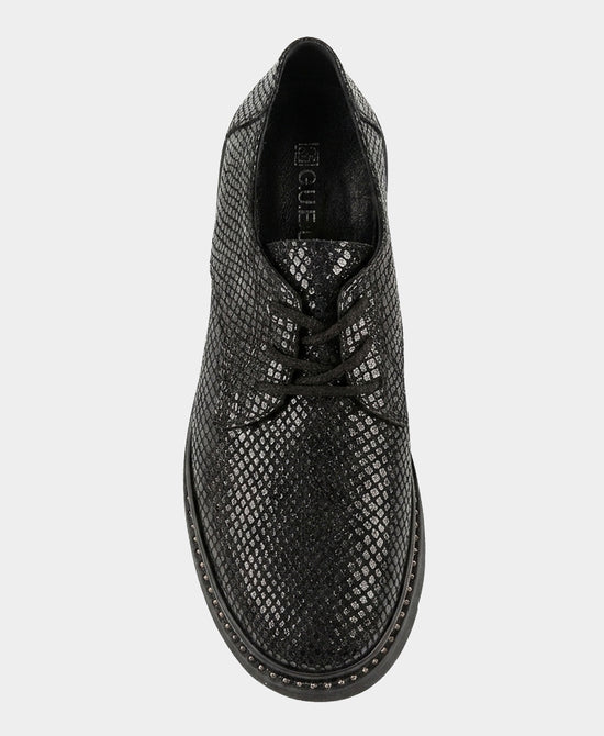
Leather Shimmer Textured Lace Loafer in BLACK view 2