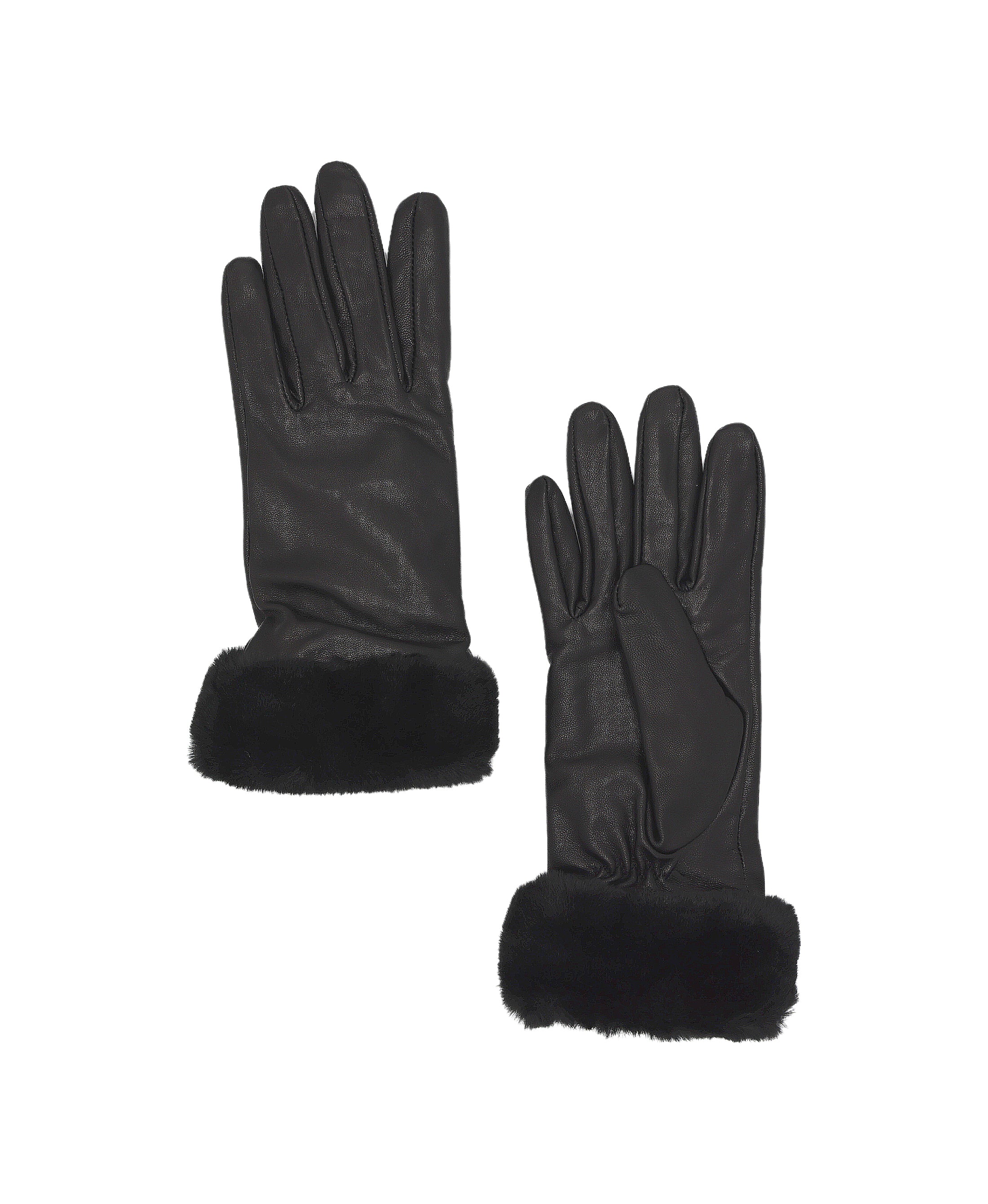 Leather Gloves w/ Faux Fur – Fox's Designer Off-price