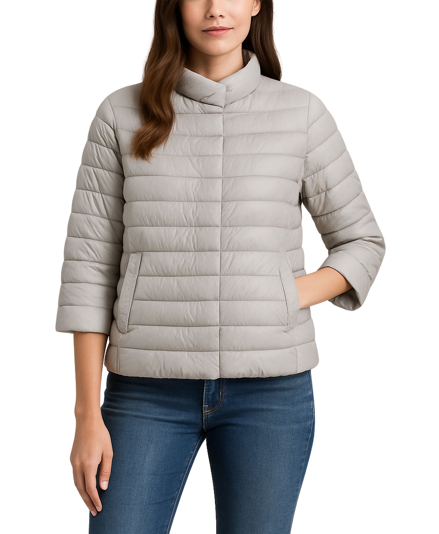 3/4 Sleeve Puffer Jacket view 1