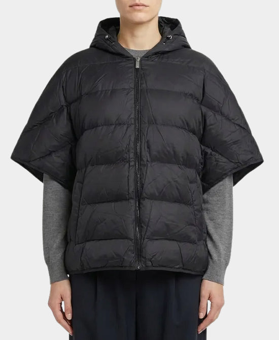 Quilted Puffer Cape w/ Hood view 