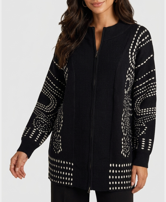 
Printed Knit Cardigan in BLACK/WHITE view 1