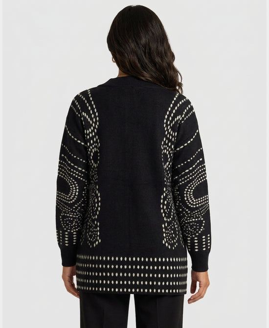 
Printed Knit Cardigan in BLACK/WHITE view 2