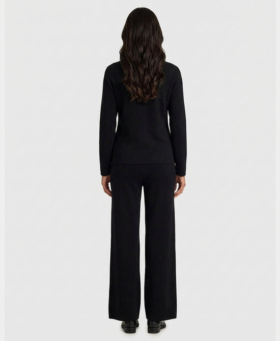 
Knit Band Jacket w/ Pants Set- 2 pc Set in BLACK view 2