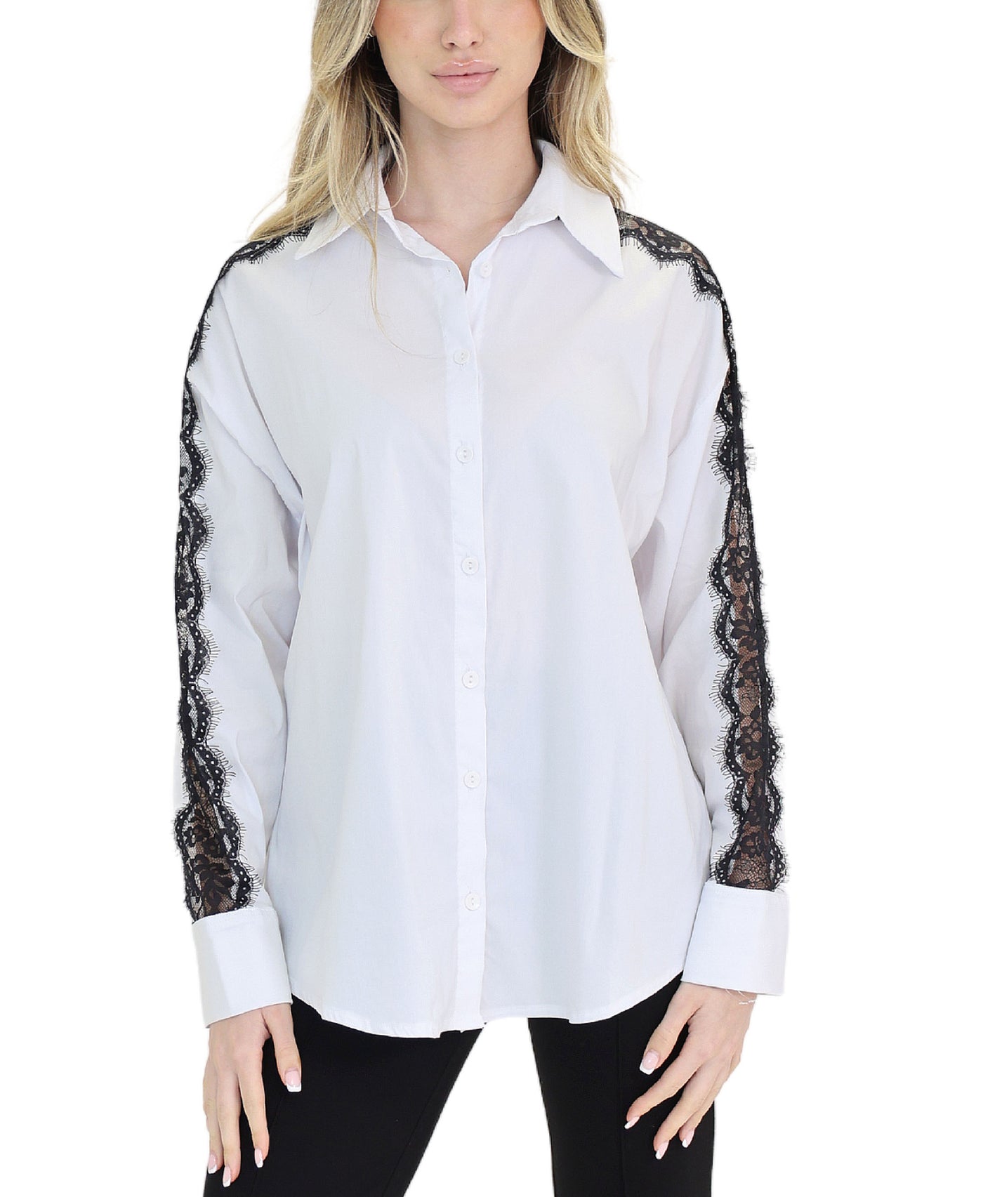 Blouse w/ Lace Trim view 1