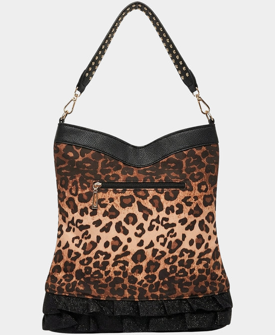 
Leopard Print Crystal Corset Handbag in COFFEE view 2