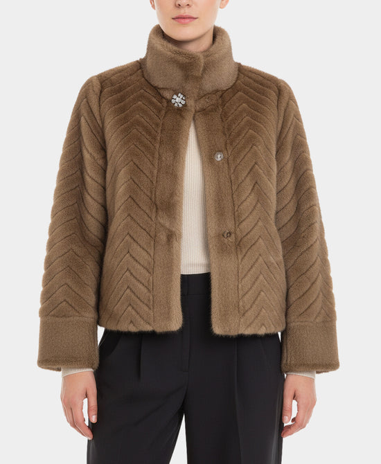 Faux Fur Herringbone Jacket view 
