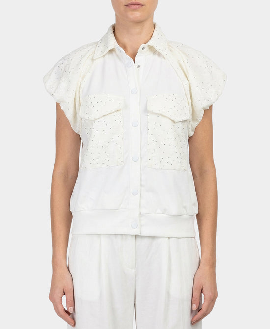 Sheer Overlay Top w/ Crystals view 1