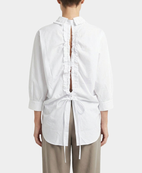 Blouse w/ Ruffle Trim & Open Back view 2