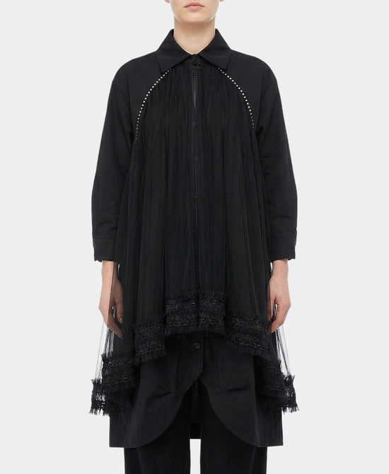 Tunic Blouse w/ Mesh & Stud Trim view 1