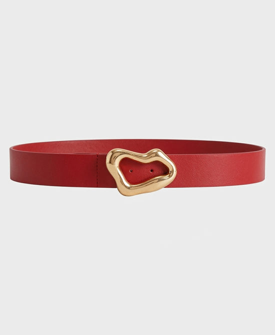 
Faux Leather Belt w/ Buckle in RED view 2