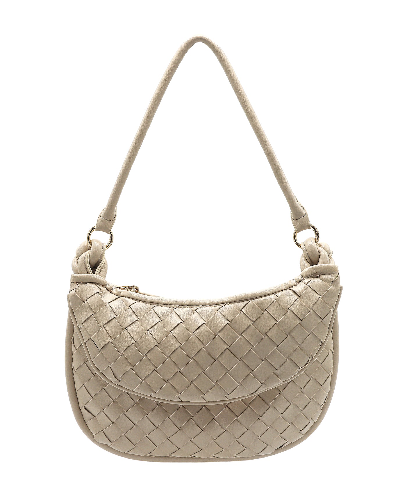 Woven Faux Leather Double Handbag view 1