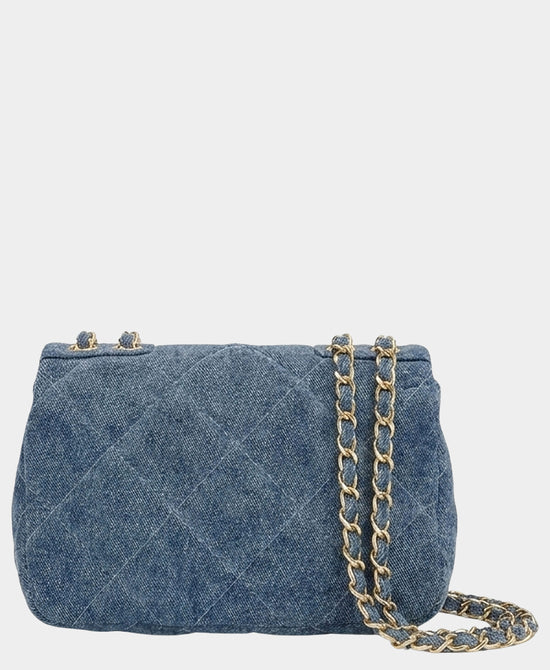 
Denim Quilted Handbag in BLUE view 2