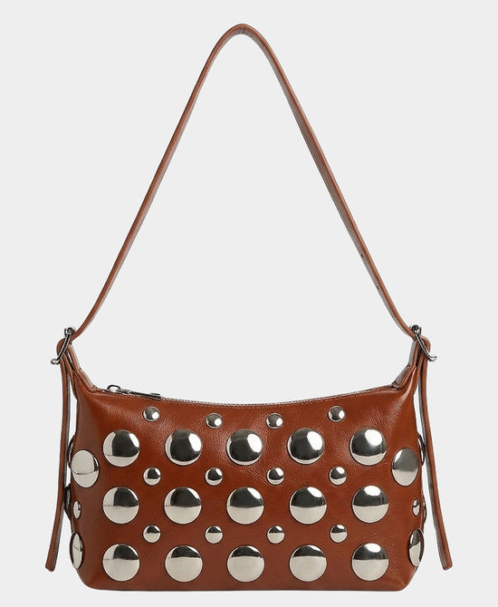 
Studded Shoulder Bag in CAMEL view 1