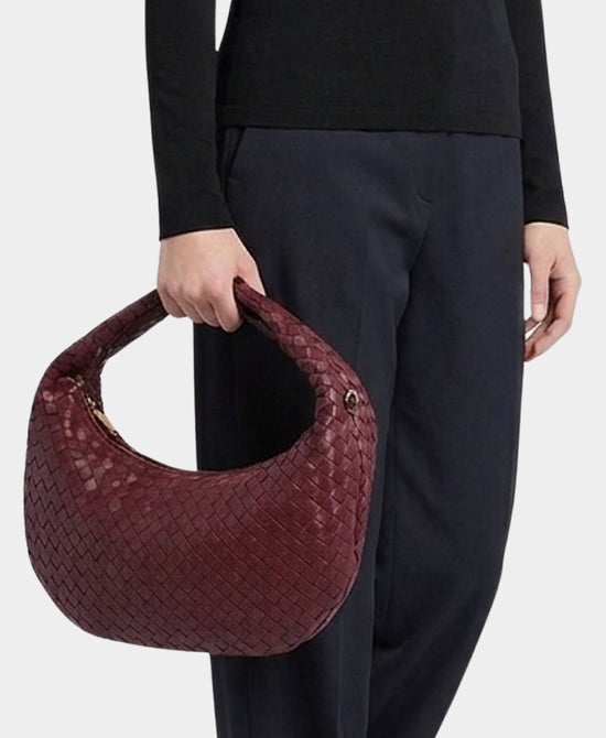 
Woven Handbag in BURGUNDY view 2